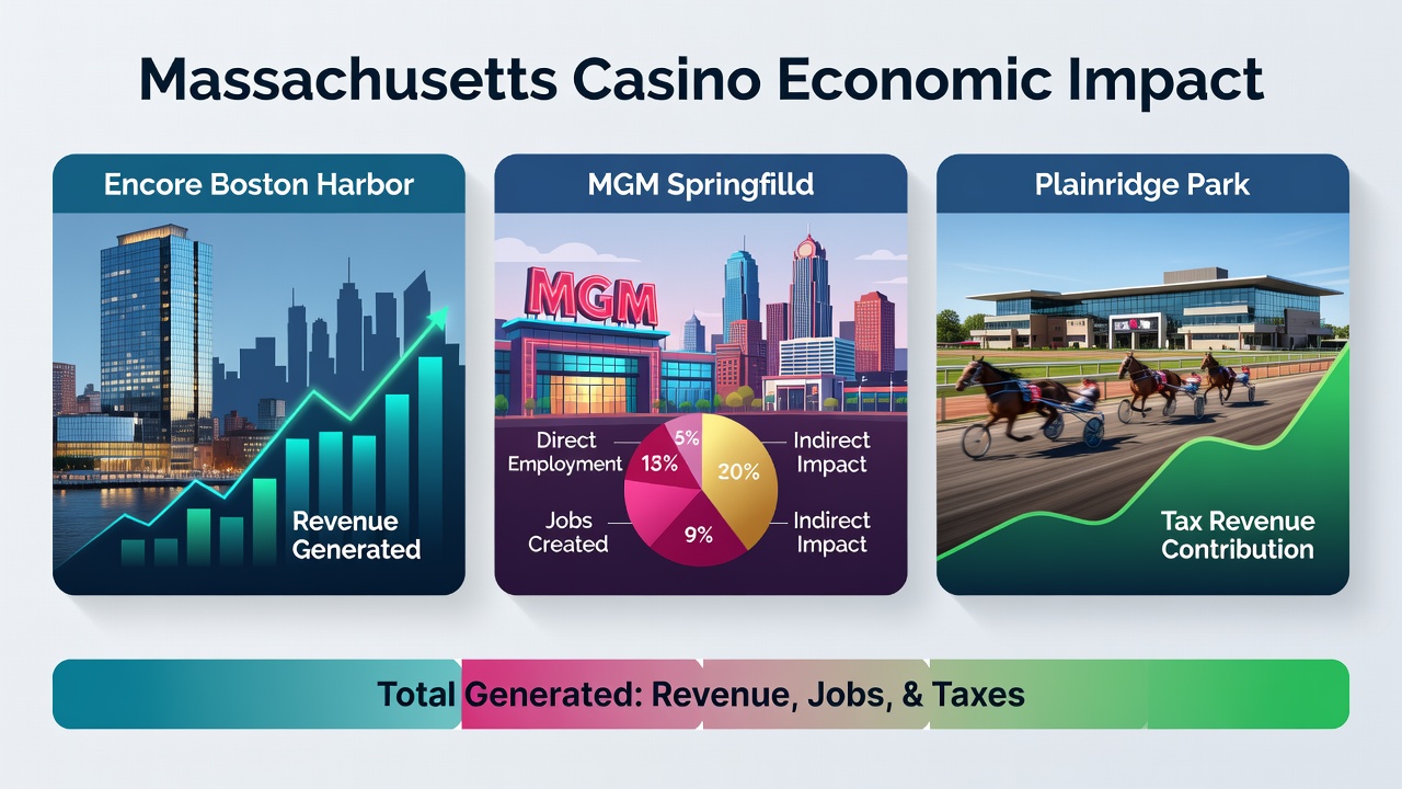 Sports betting kiosk and digital displays at a Massachusetts casino