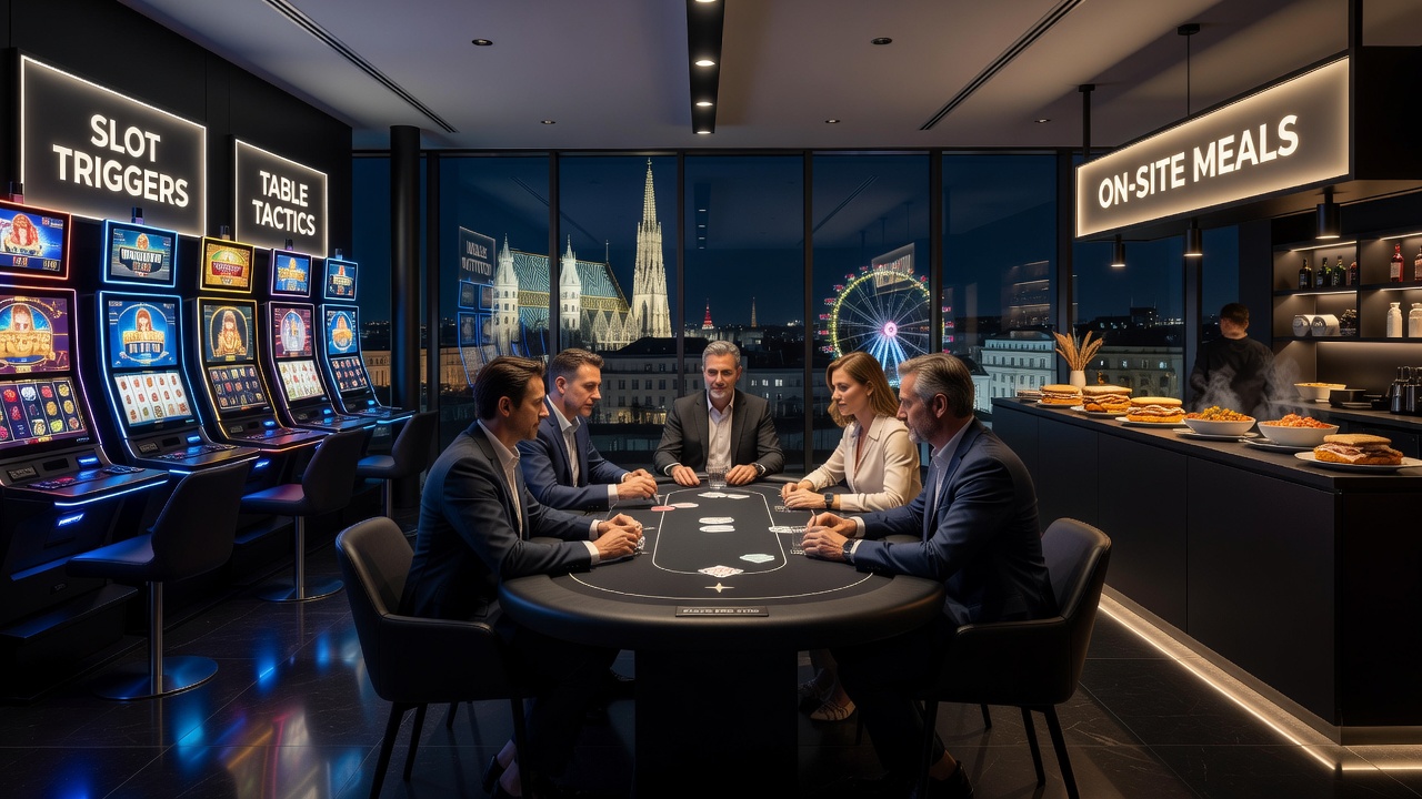 Casino Vienna dining area offering on-site meals aligned with extended gaming hours and player breaks